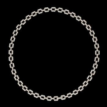 975. A Tiffany & Co circa 7.40 cts brilliant-cut diamond necklace.