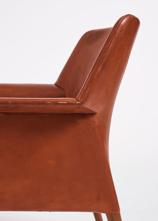 Ejner Larsen & A. Bender Madsen, a leather easy chair, Willy Beck, Denmark.
