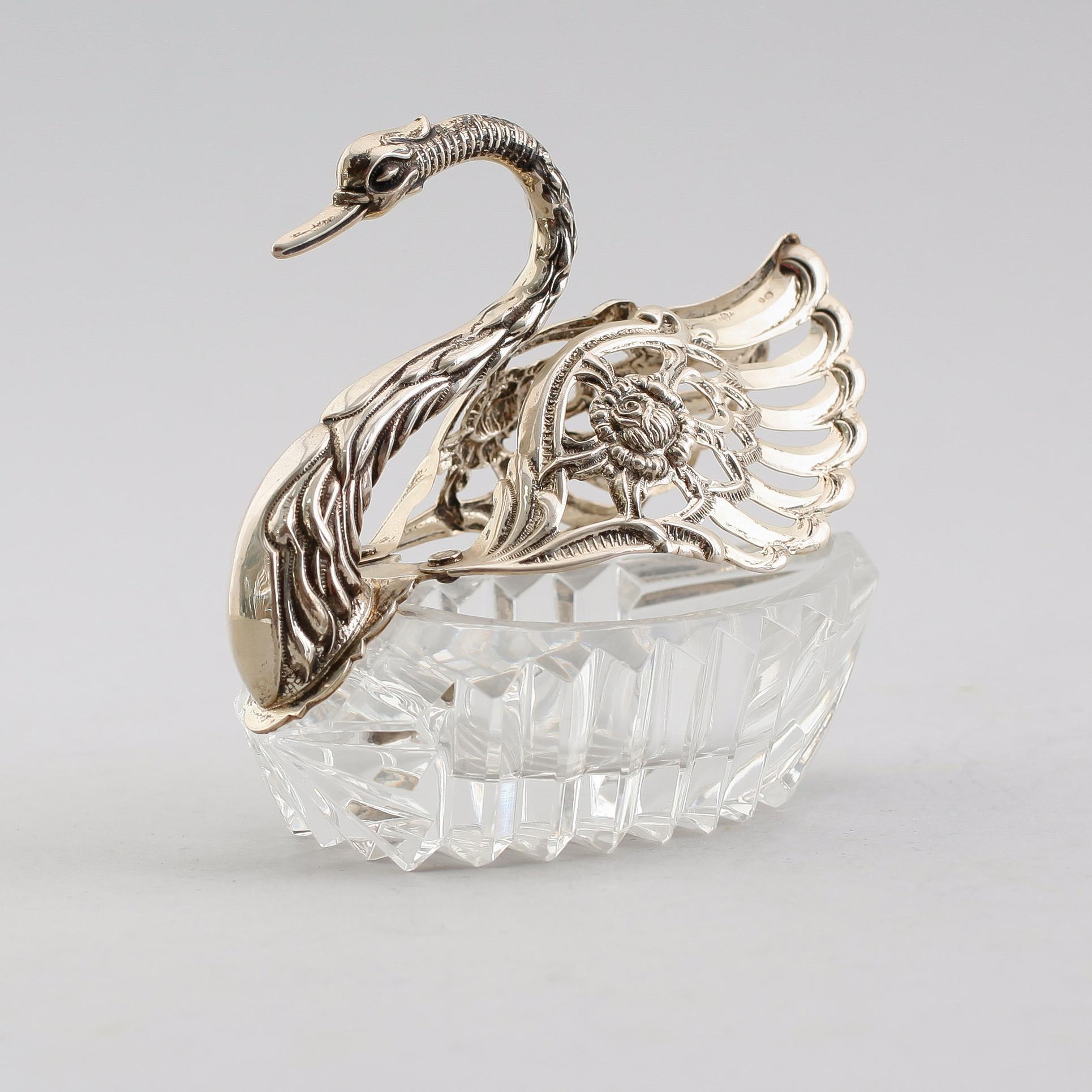 SALTKAR, glas och silver, 1900-talets mitt.