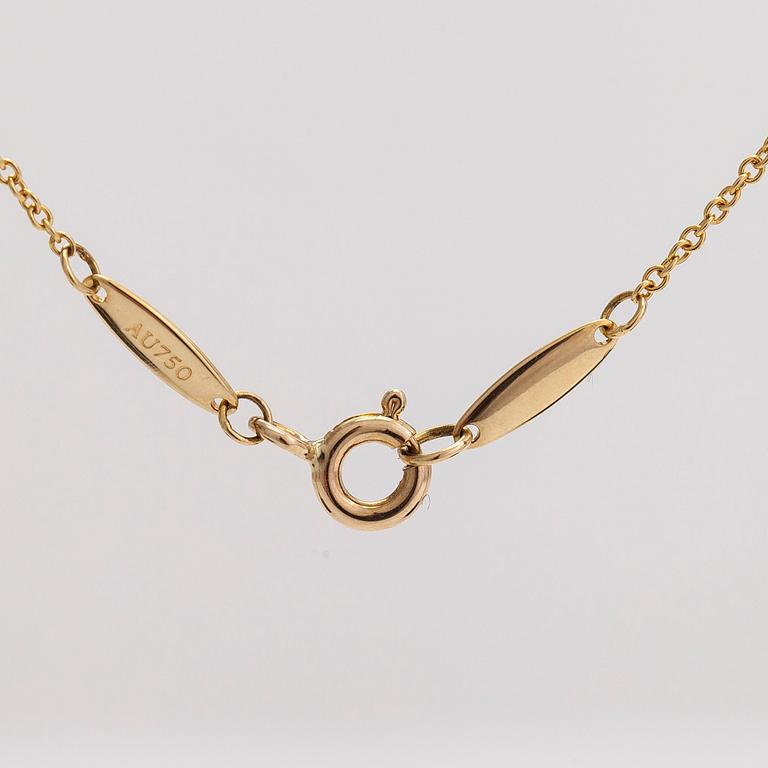 Tiffany & Co, Elsa Peretti, an 18K gold necklace with a ca. 0.05 ct diamond.