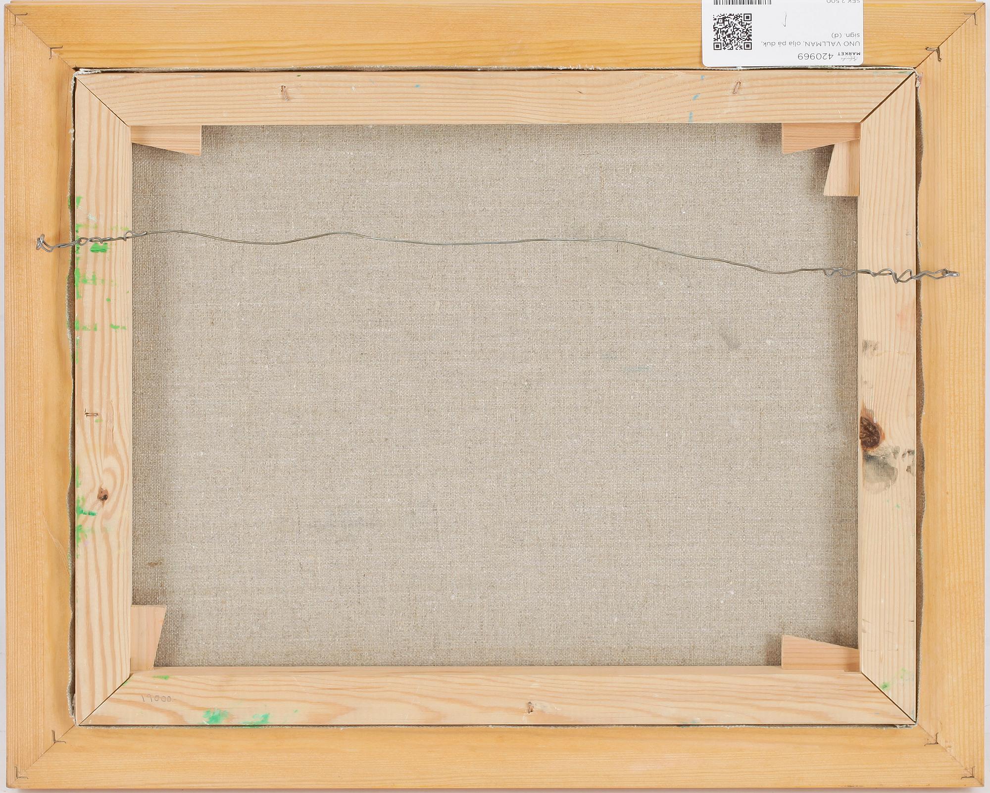 UNO VALLMAN, olja på duk, sign.