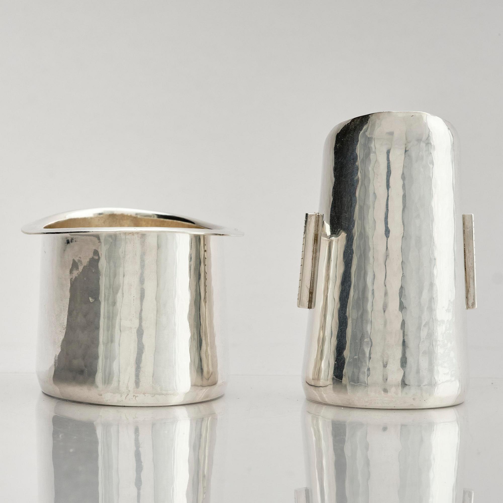 Ulf Trolle-Lindgren, a sterling silver three piece coffee set, Strömstad, Sweden 1967.
