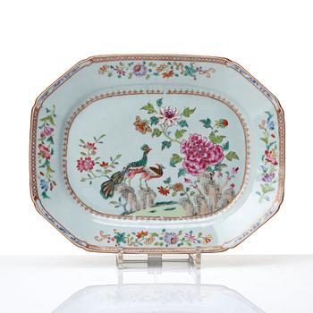 Two famille rose 'double peacock' dishes, Qing dynasty, Qianlong (1736-95).