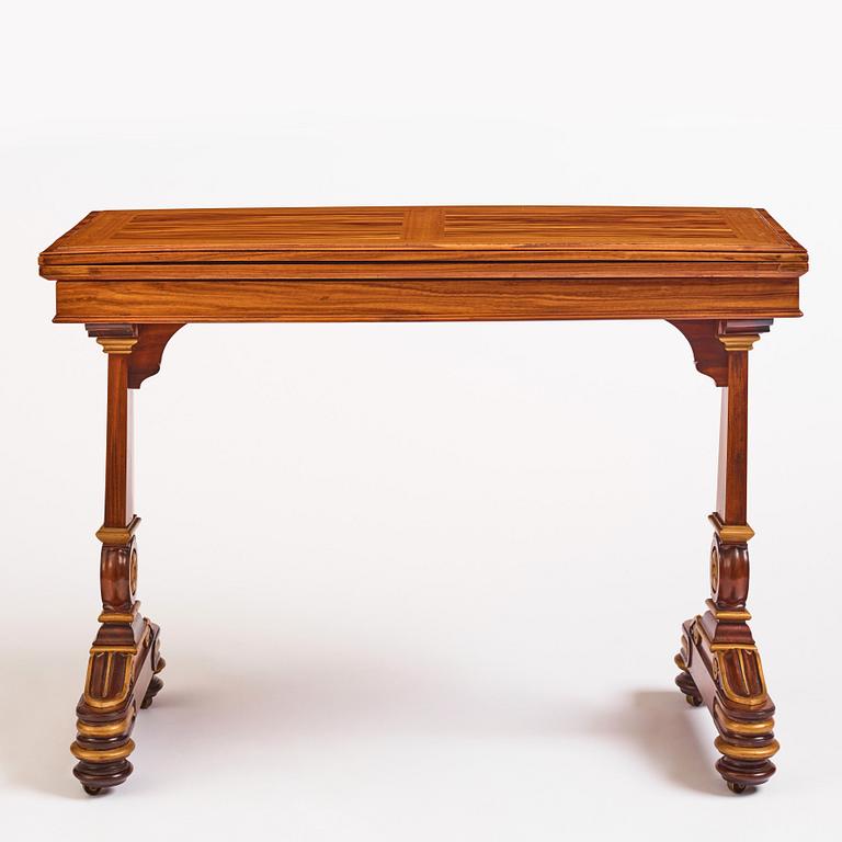 A William IV kingwood and mahogany card table by Thomas & George Seddon (firm active in London 1753/1815-70).