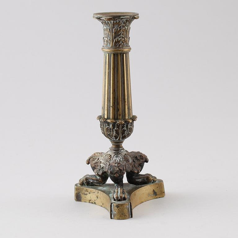 LJUSSTAKE, brons, senempire, 1800-talets första hälft.