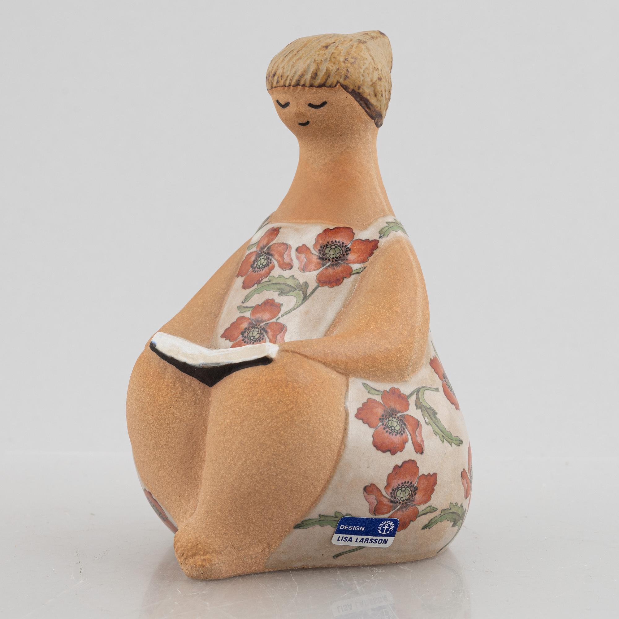 Lisa Larson, figurin, stengods, "Charlotta" ur serien "ABC-flickor", Gustavsberg.