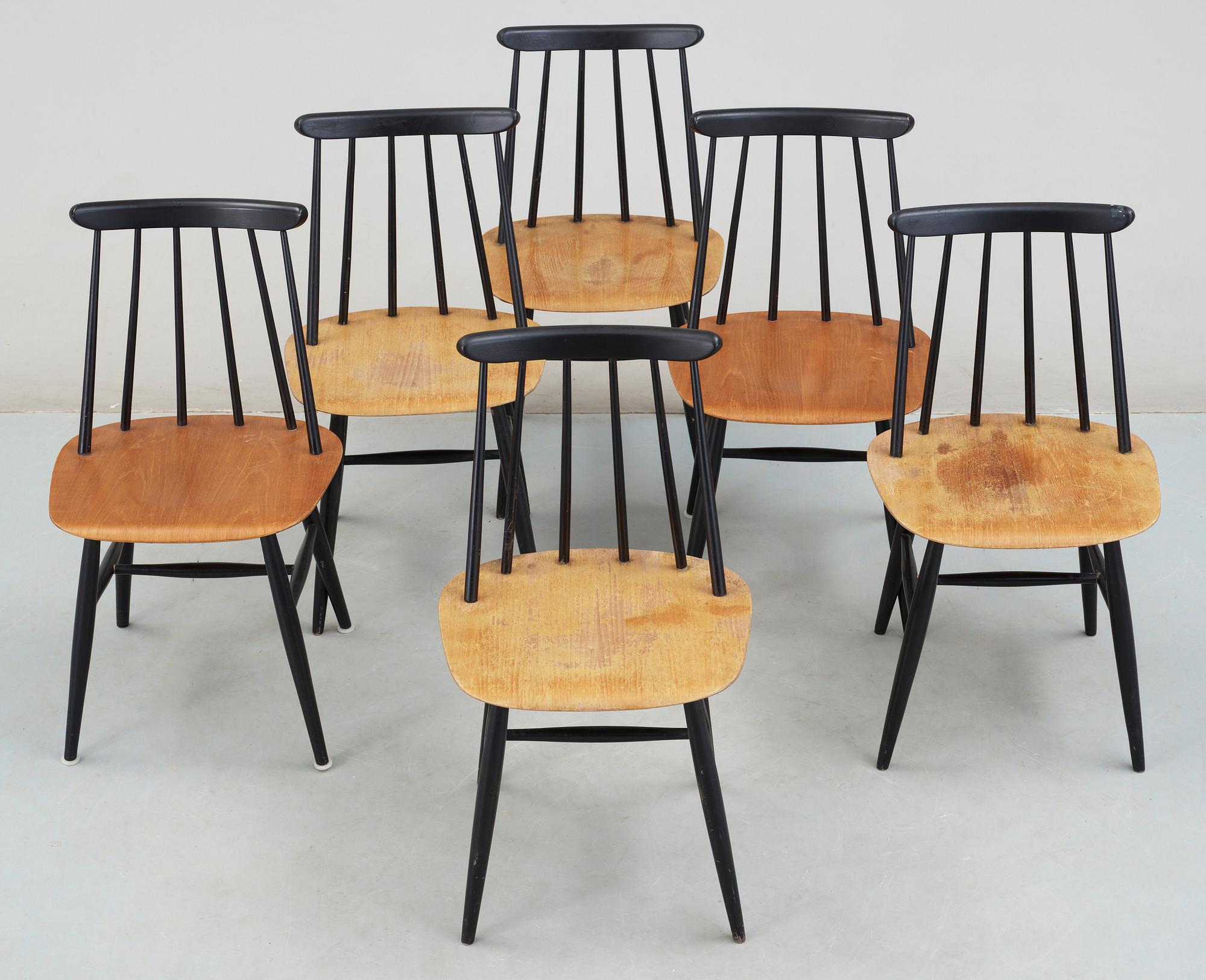 STOLAR, 6 st, "Fanett", Ilmari Tapiovaara, Edsbyverken, 1950/60-tal.