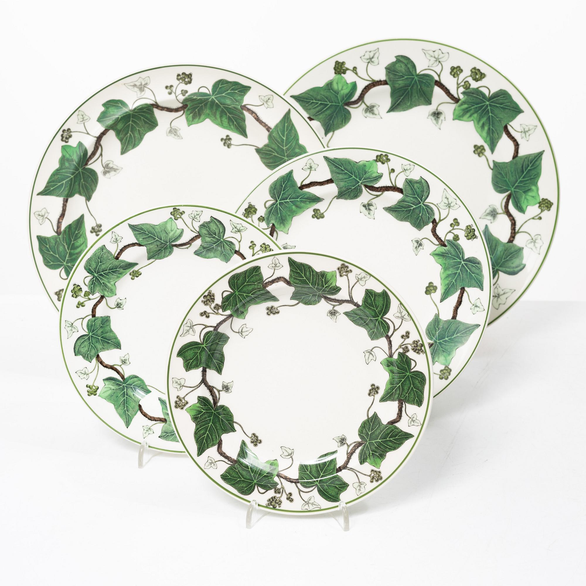 55 'Napoleon Ivy' stoneware plates, Wedgwood.