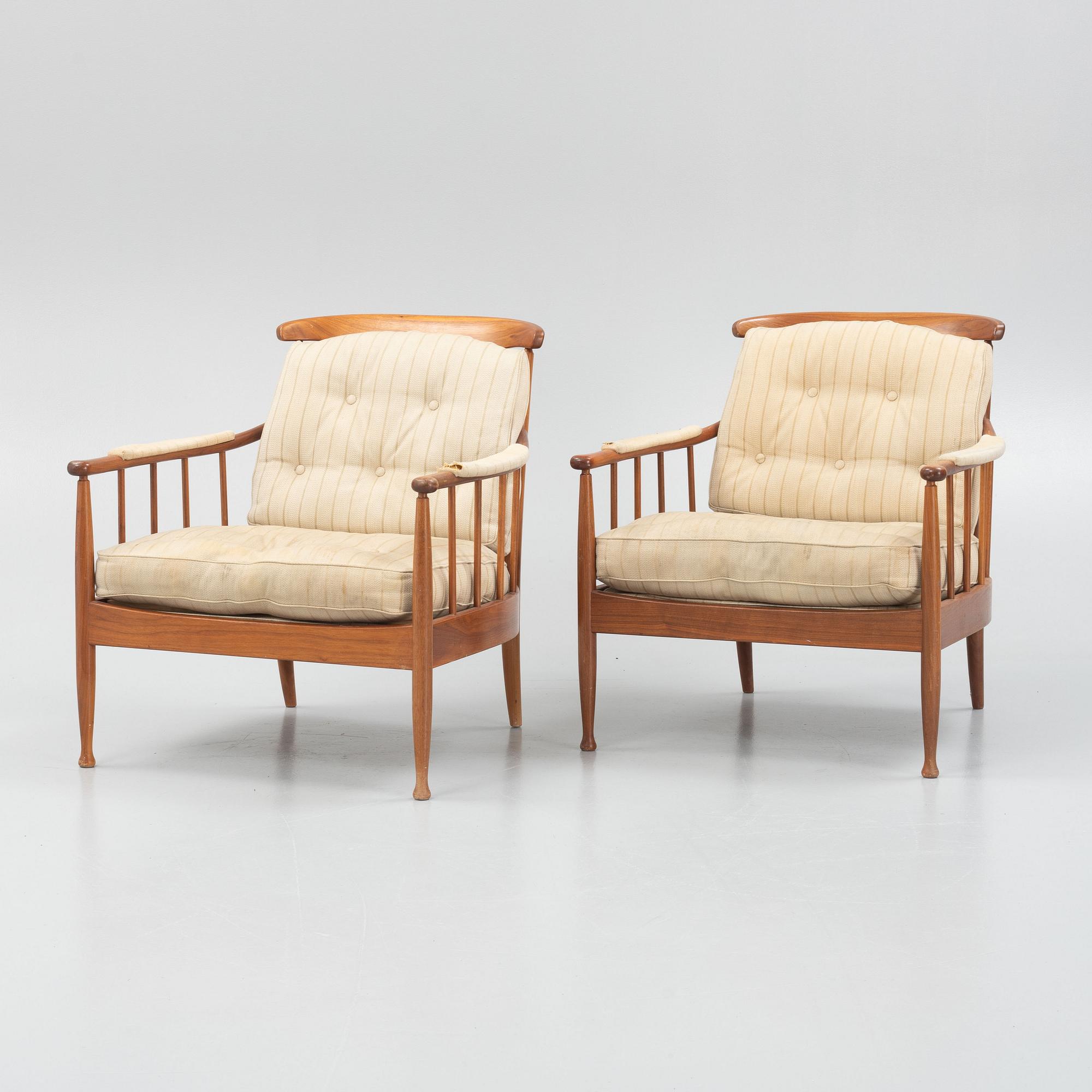 Kerstin Hörlin-Holmqvist, a pair of 'Skrindan' armchairs, second half of the 20th century.