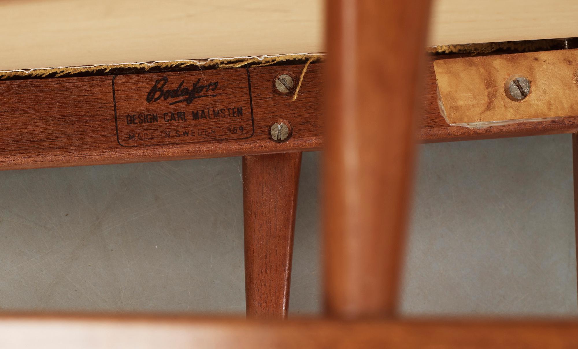 MATSALSSTOLAR / STOLAR, 12 st, "Herrgården", Carl Malmsten, Bodafors, mestadels 1960-tal.