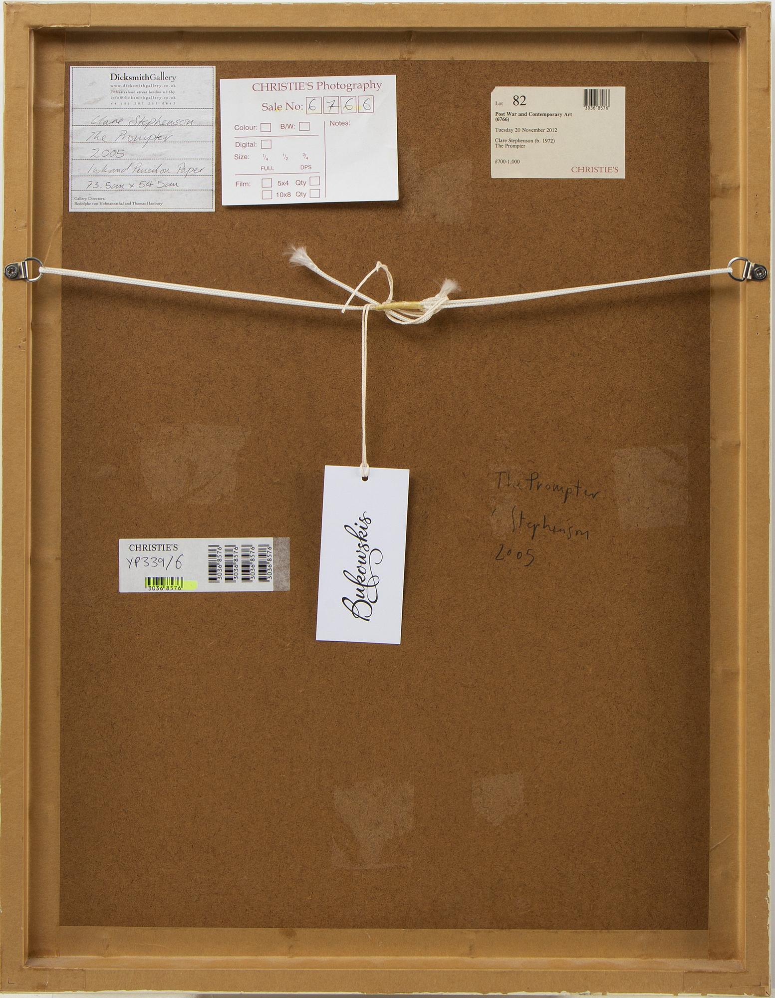 Clare Stephenson, ink and pencil on paper. Signed and dated 2005 on verso.