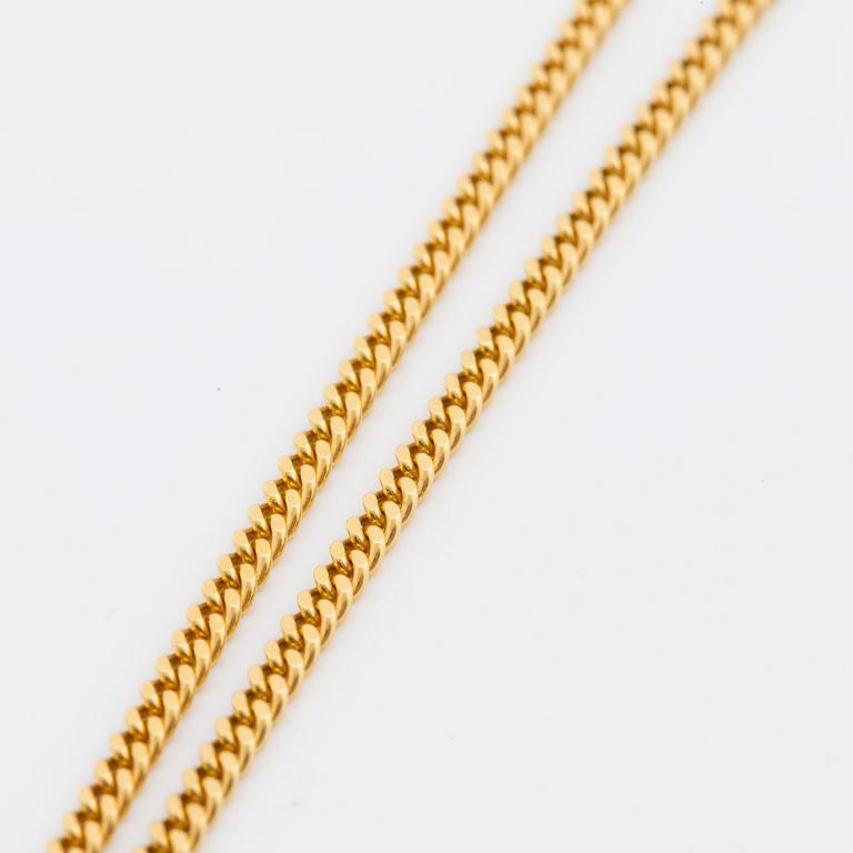 CHAIN and HEART-SHAPED PENDANT, 18K gold, 8,5 g.