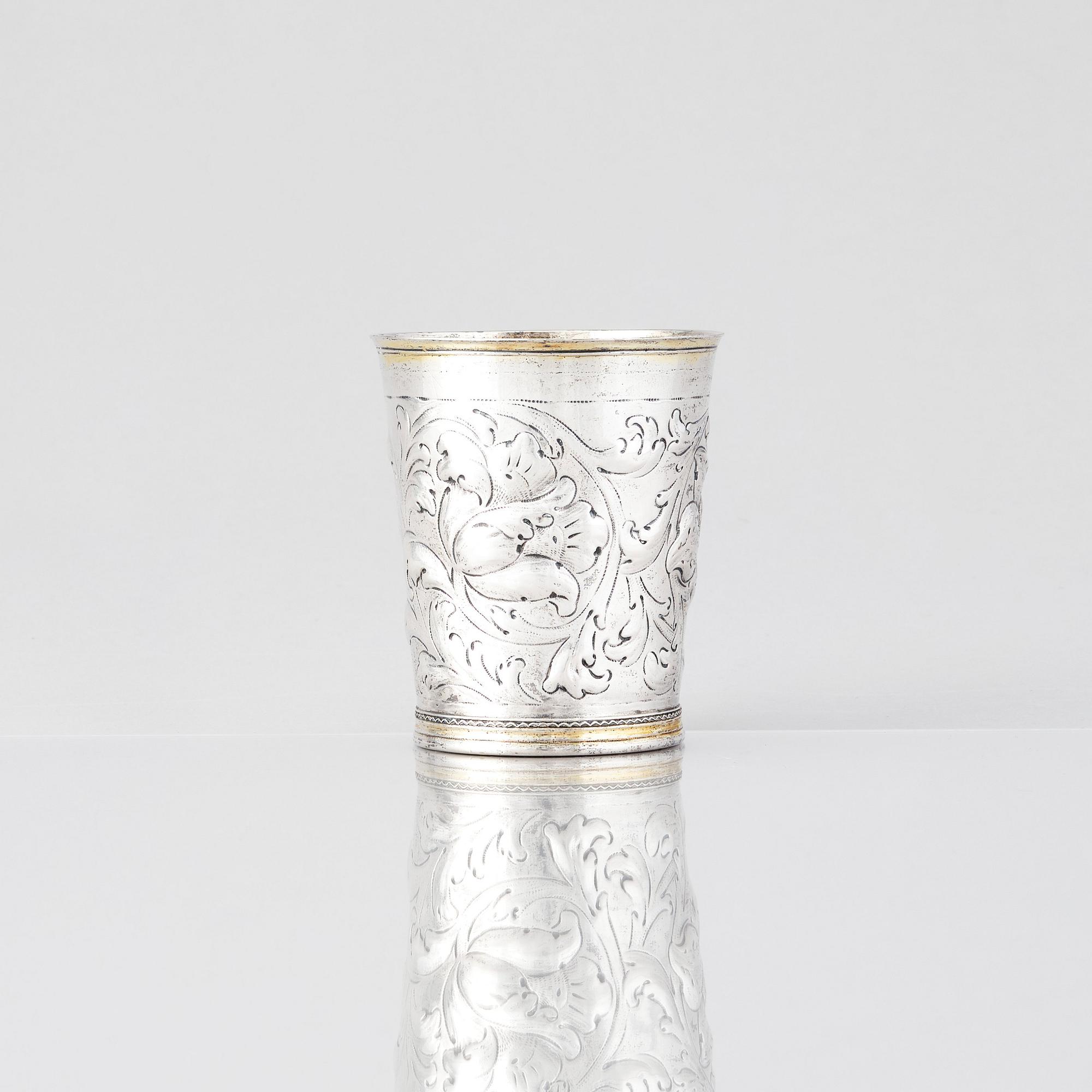 Jöran Hieronymi Bernegau, bägare, silver, Norrköping (verksam 1648-1679). Barock.