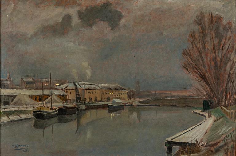 JURGEN VON KONOW, oil on panel, signed and dated 1940.