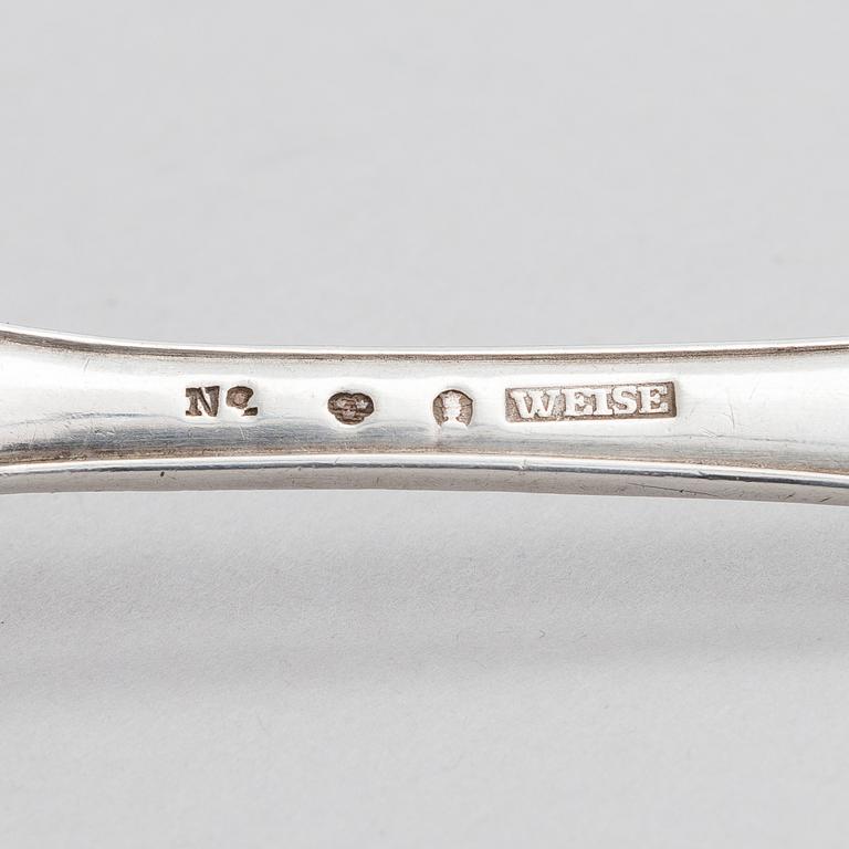 ANDERS FREDRIK WEISE, A pair of late 18th-century silver spoons, mark of Weise, Stockholm 1795.