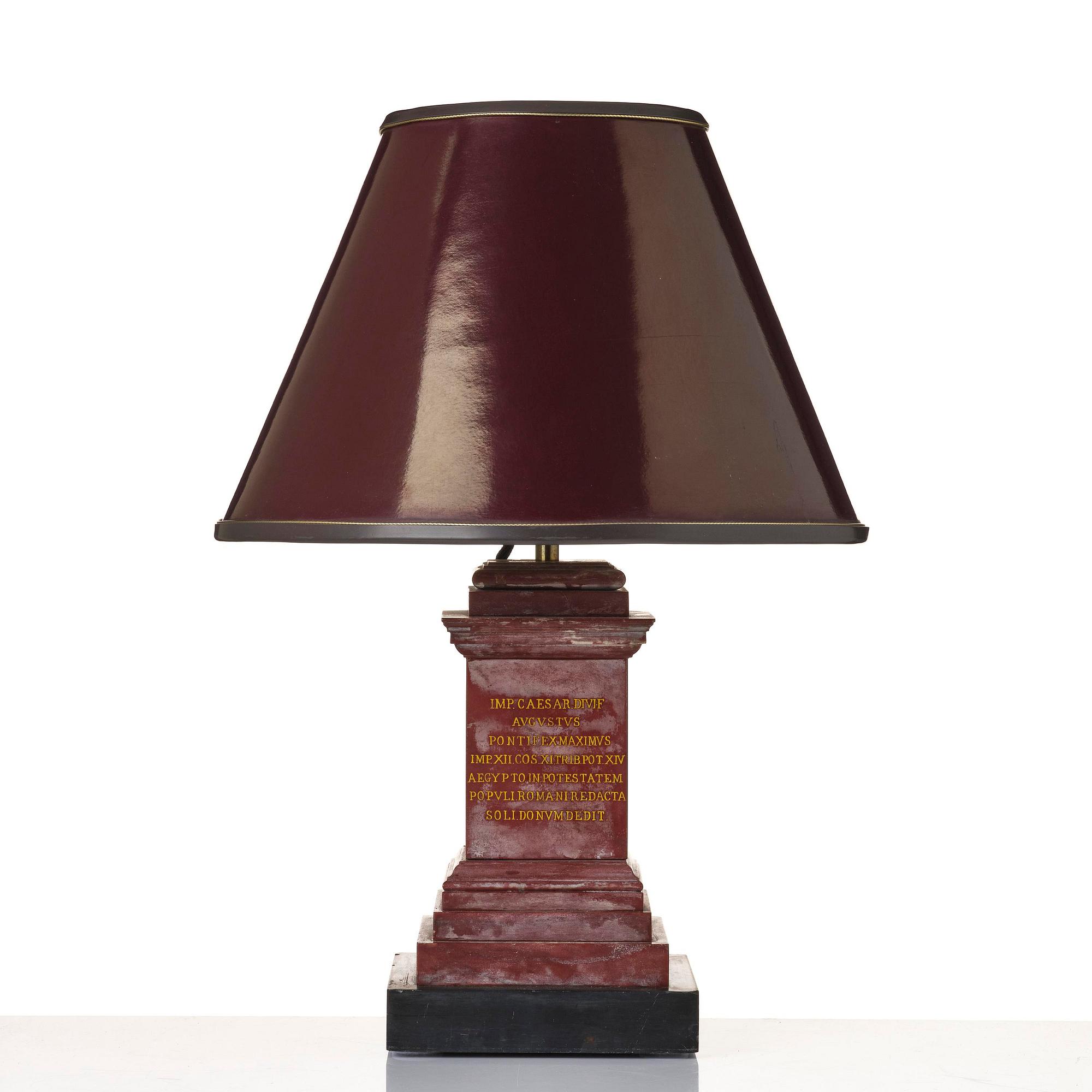A presumably Italian marble lamp, 20th century.