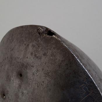 A 16th century cabasset helmet.