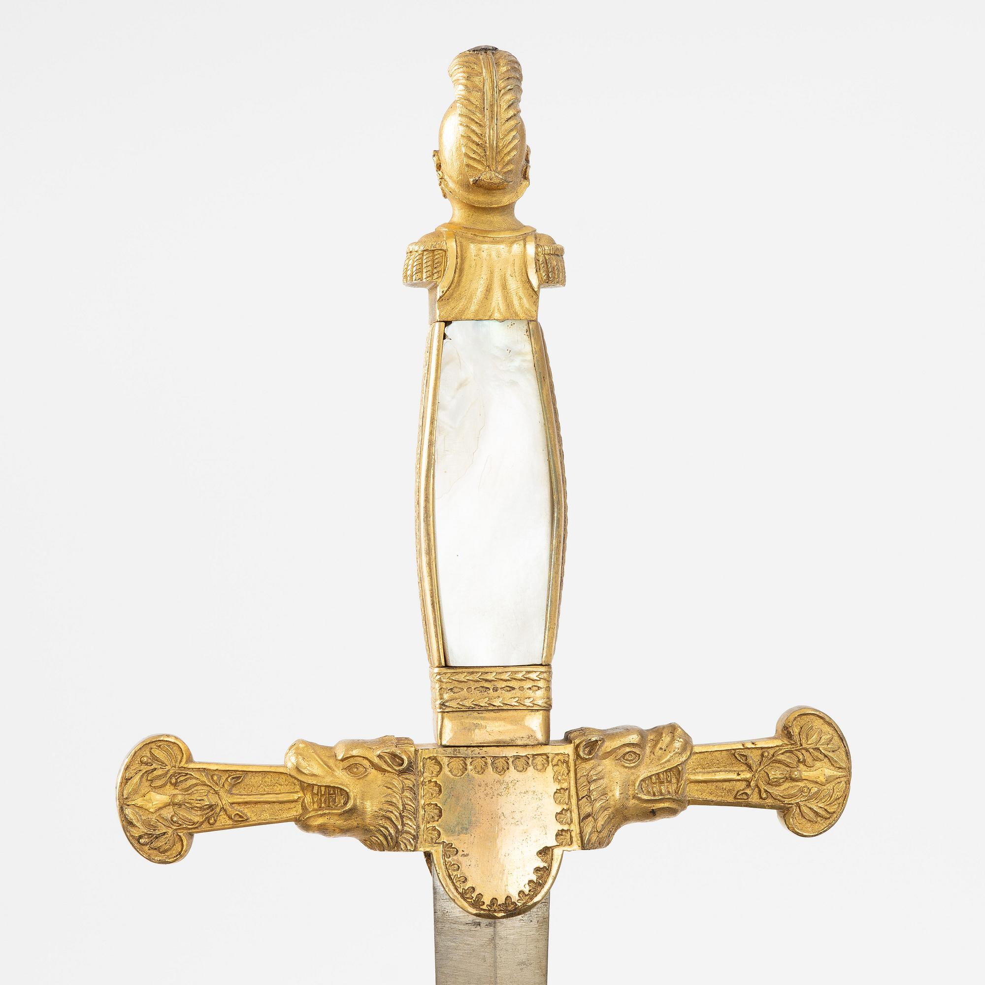 Sword, Swedish, 19th century, for an official with a scabbard.