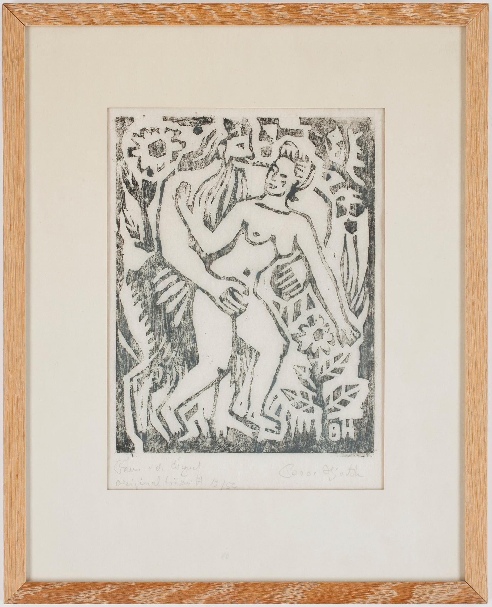 BROR HJORTH, träsnitt, sign. o numr 12/50.