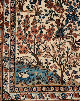 SEMI-ANTIQUE ESFAHAN PART SILK. 214,5 x 151 cm.