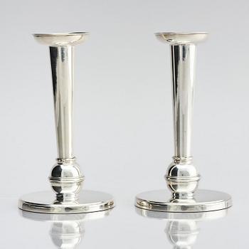 Carl Fredrik Carlman, a pair of silver candlesticks, Stockholm, Sweden 1955.