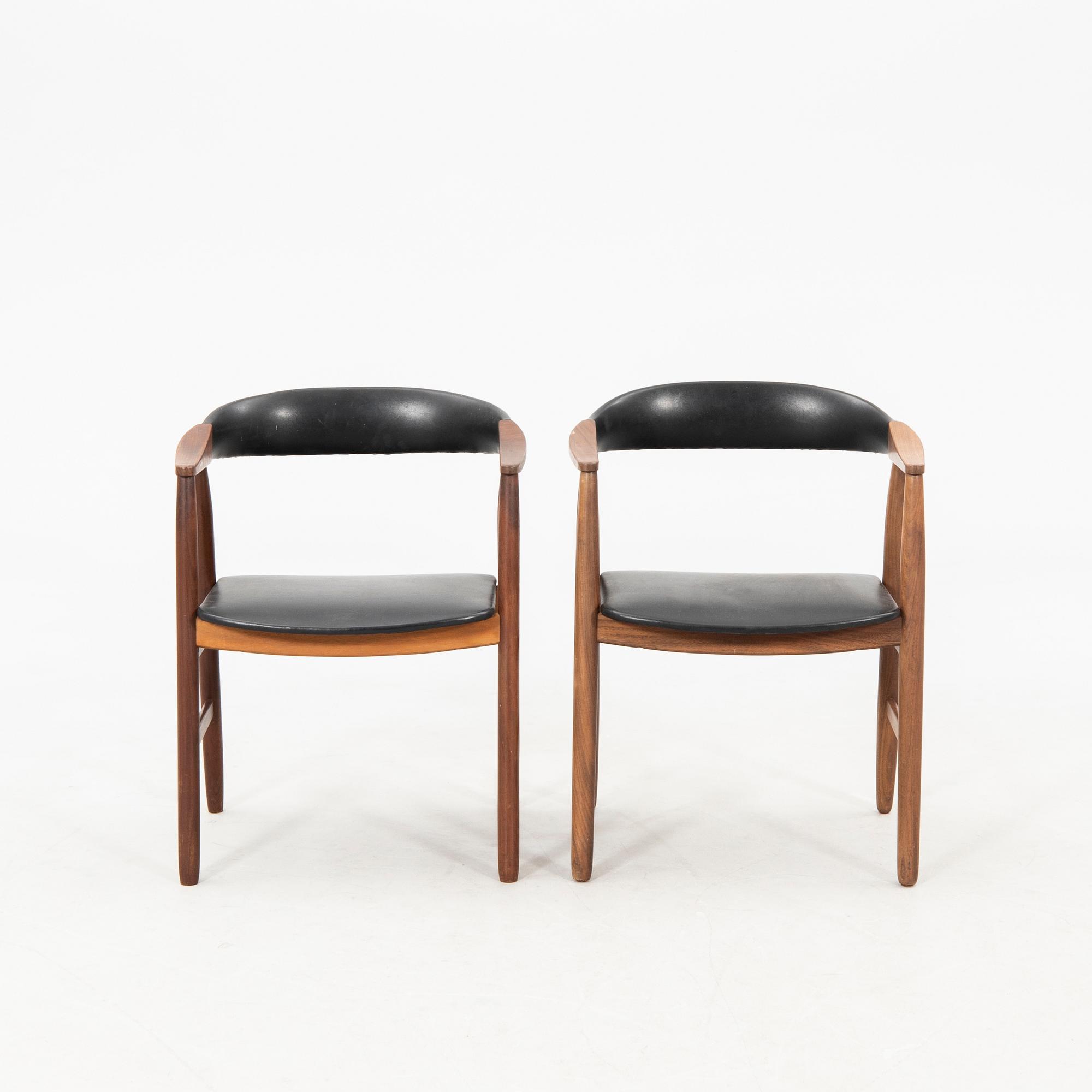 Armchairs, a pair, Denmark, mid-20th century.