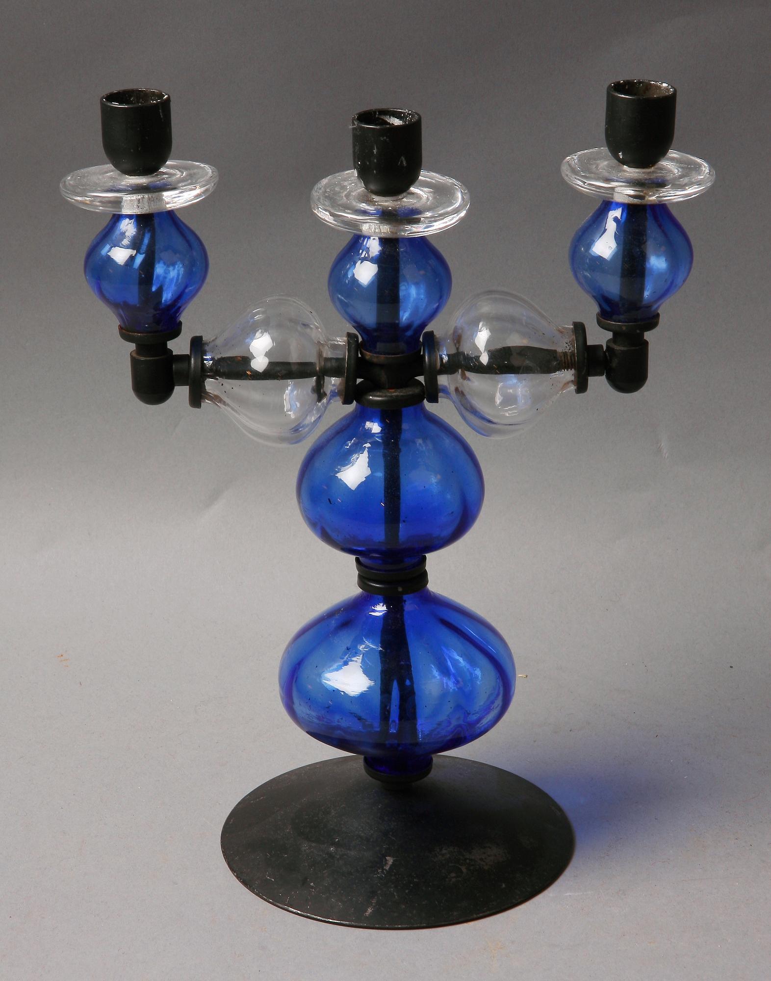 LJUSSTAKE, glas och metall, Erik Höglund, Boda.