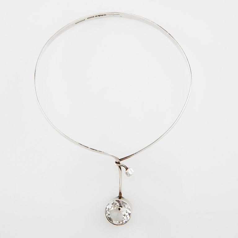 Gert Thysell, necklace silver and faceted rock crystal, Malmö 1967.