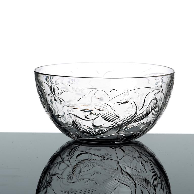 GLASSERVIS, 86 delar. Troligen Baccarat, omkring 1900.