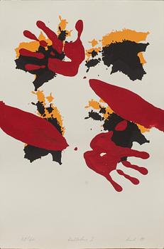 RAUL MEEL, 6 färgserigrafier med konstnärens handavtryck direkt på pappret, signerade, numrerade 52/60 och daterade- 89.