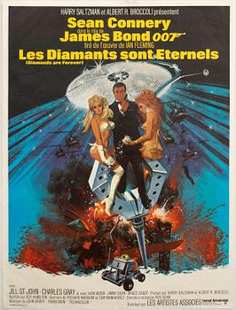 Film poster James Bond "Les diamants sont eternels (Diamonds are for ever)".