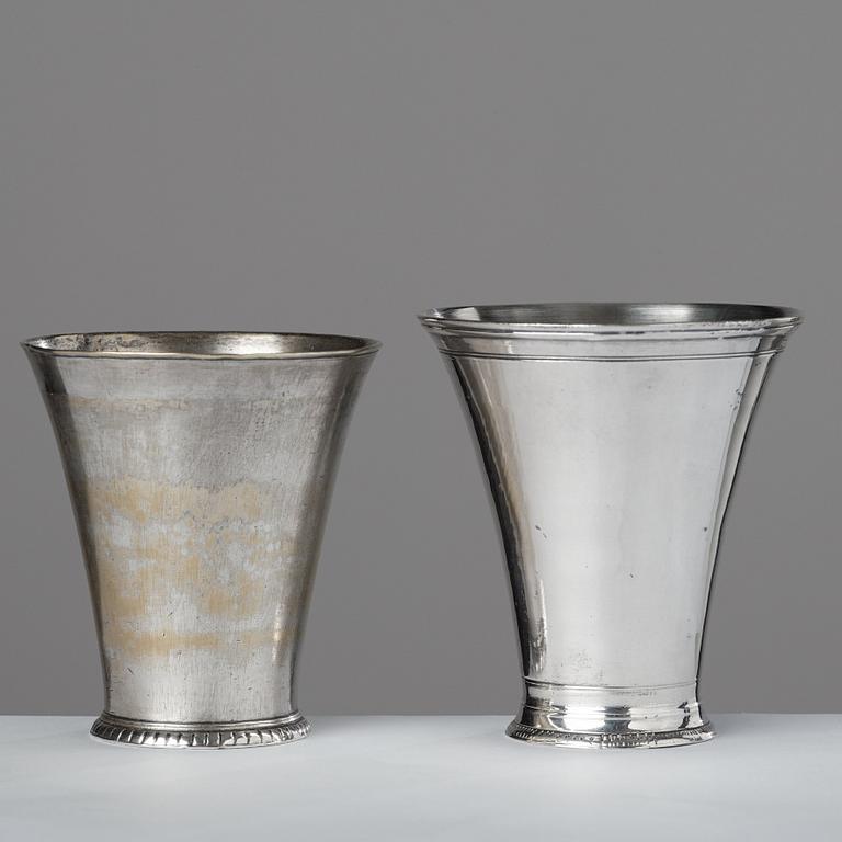 Two 18th century beakers, probably Sweden.