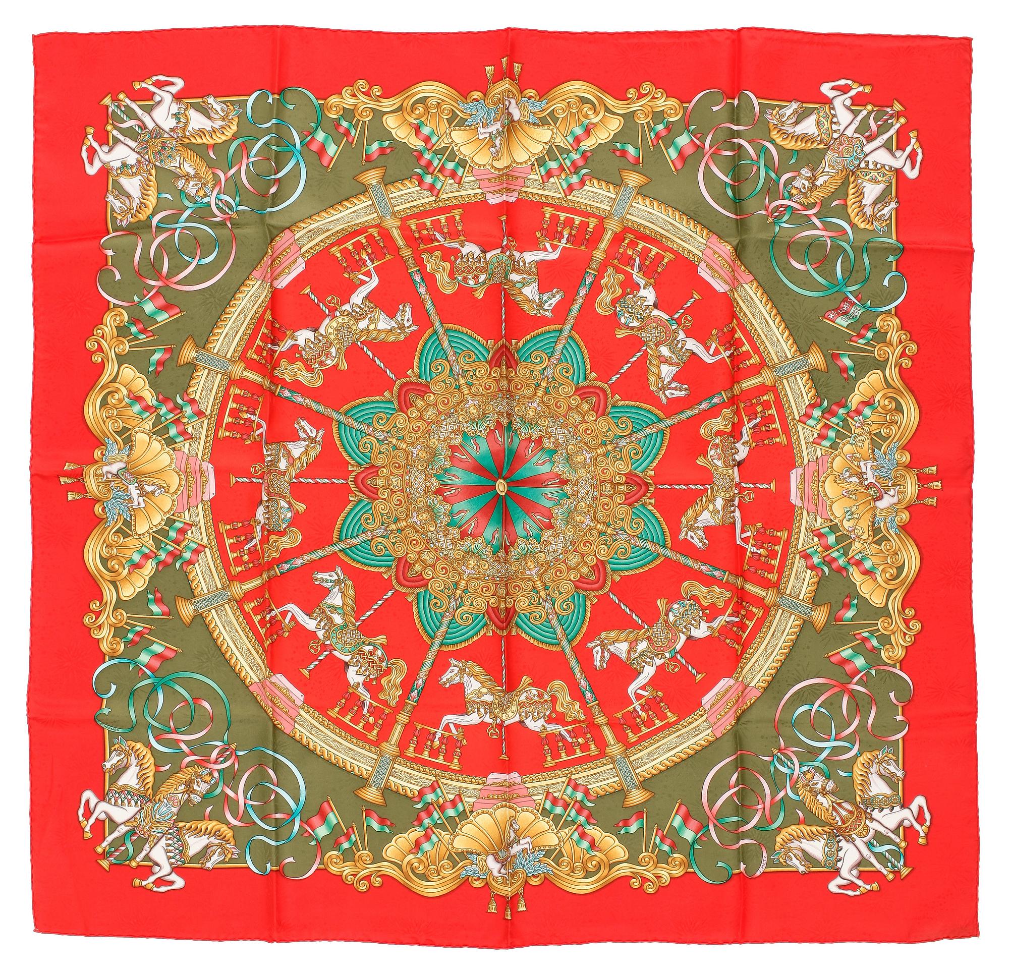HERMÈS, a silk jacquard scarf, "Lunapark".