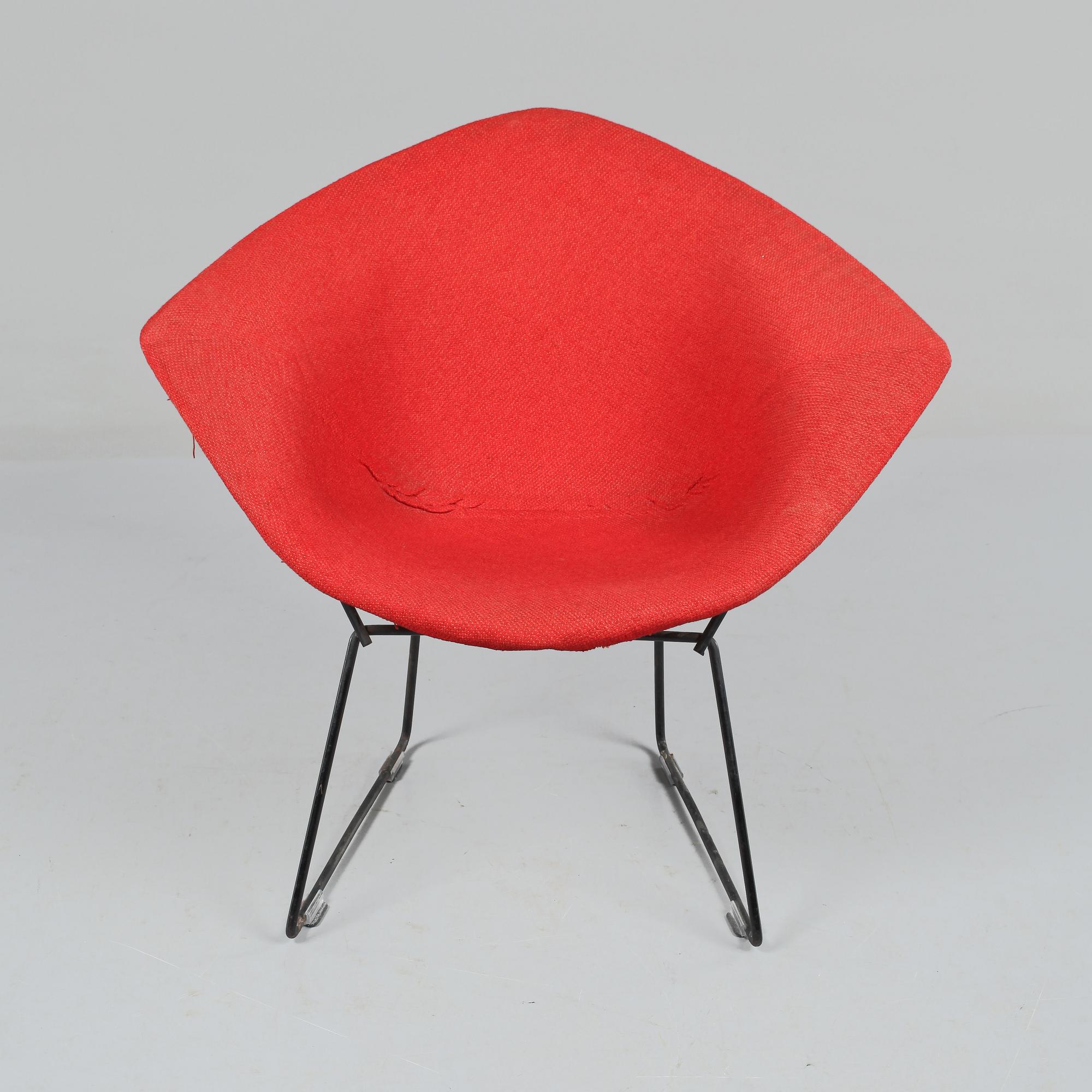 FÅTÖLJ, "Diamond chair" Harry Bertoia. 1900-talets andra hälft.