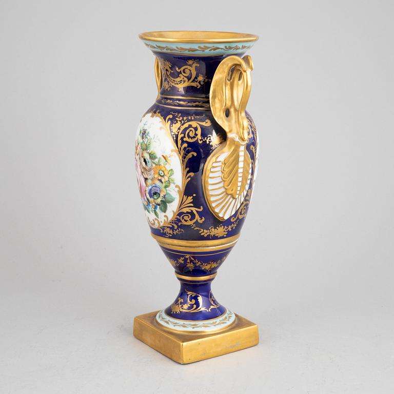 An Empire style porcelain urn decorated by Atelier Le Tallec, France, mid 20th century.
