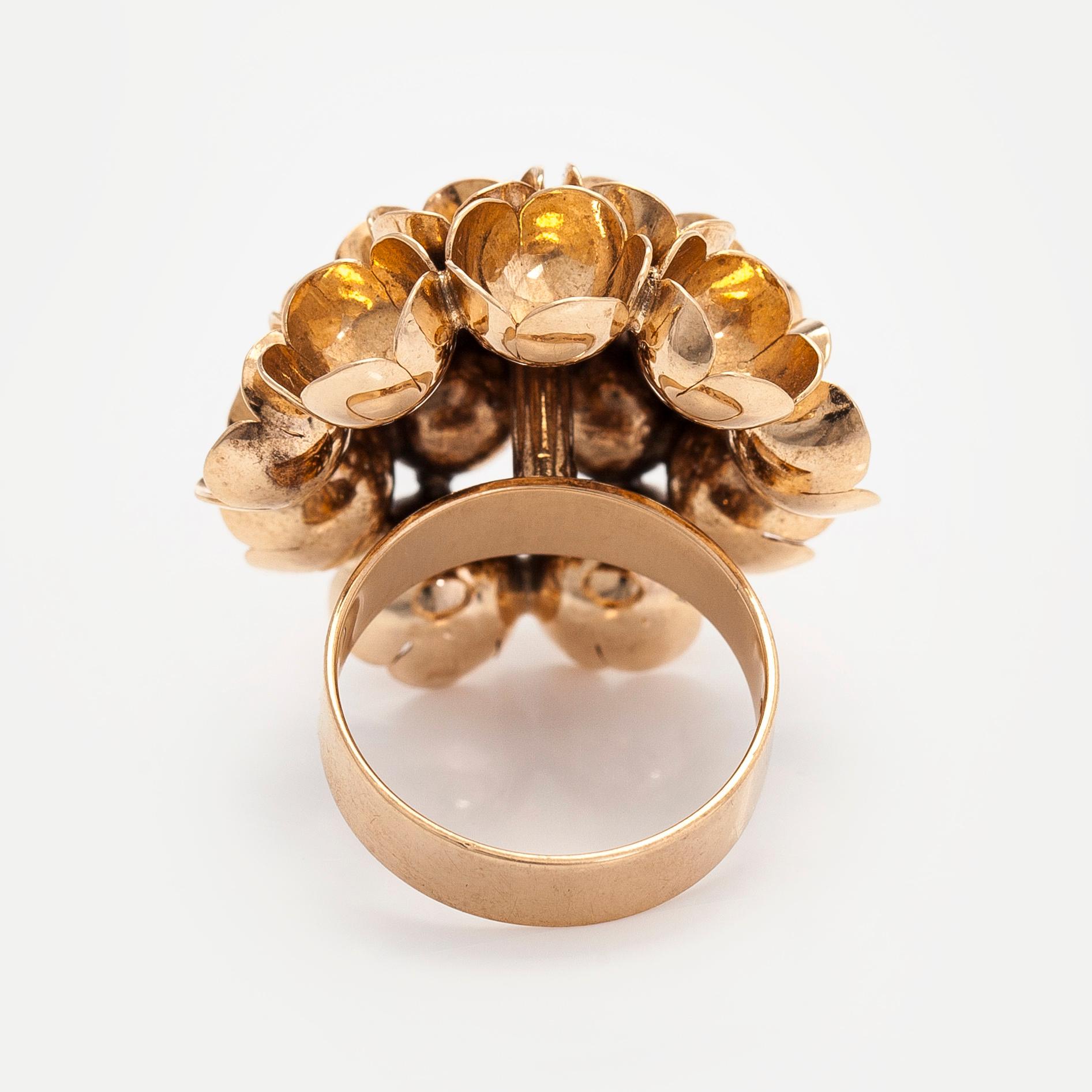 Liisa Vitali, sormus, "Kevät", 14K kultaa, Westerback, Helsinki 1973.