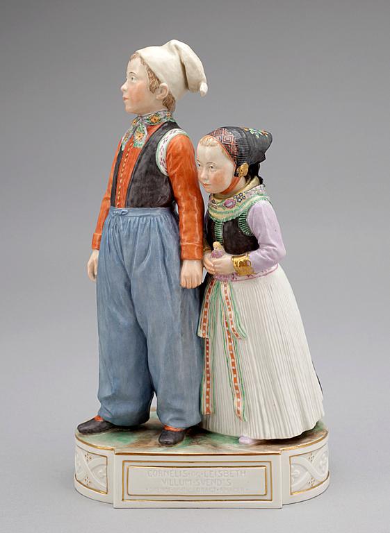 FIGURGRUPP, porslin. Kongl Dansk, Köpenhamn, 1900-talets första kvartal.