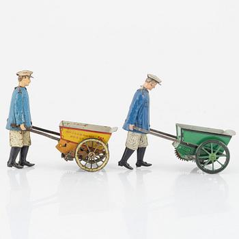 Lehmann, two 'Tap Tap' tin toys, Germany early 20th century.