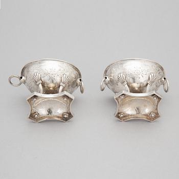 A pair of Danish Silver Salt Cellars, mark of Assay Master Simon Groth 1895.