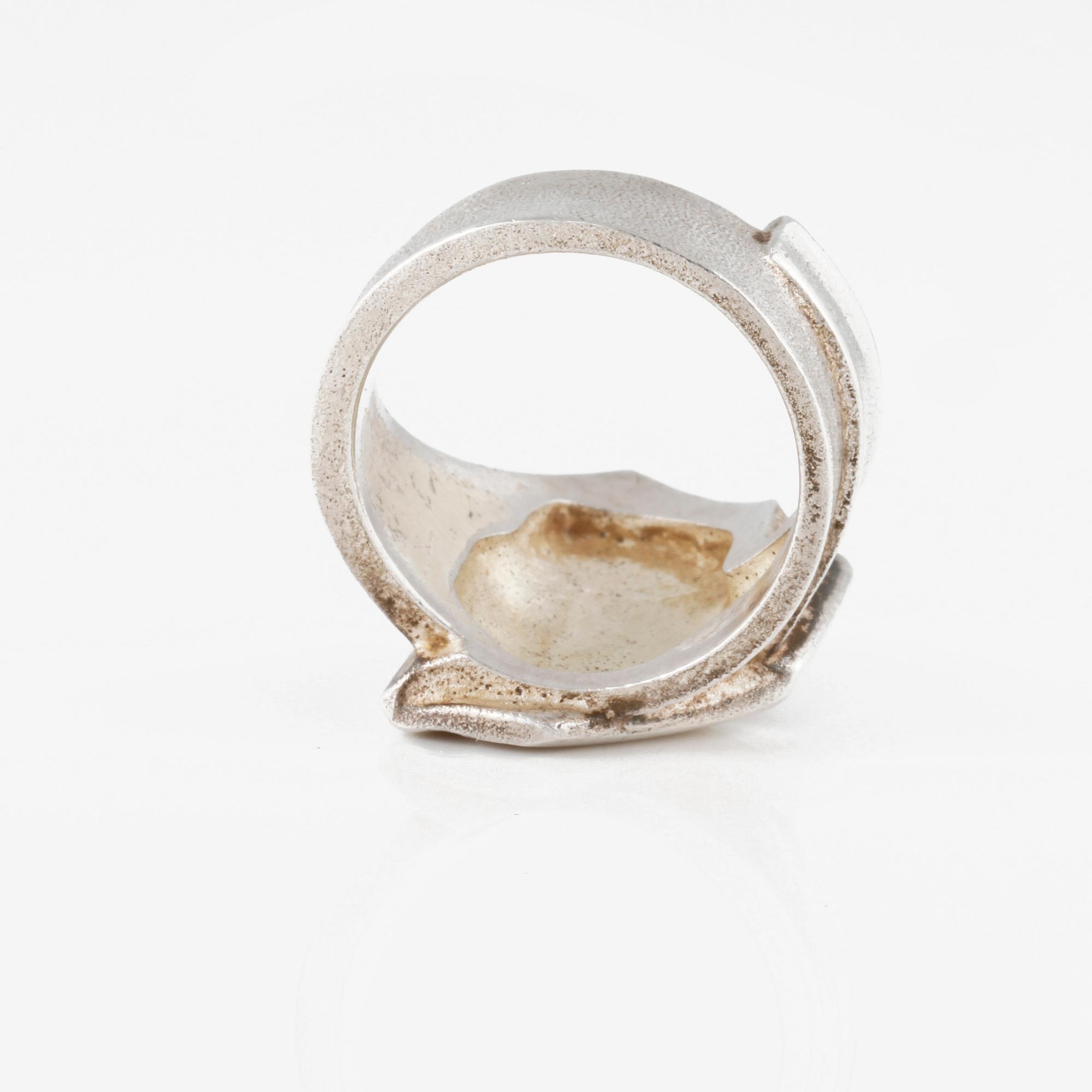 COLLIER SAMT RING, silver, Björn Weckström, Lapponia. Vikt 42,5 gram.