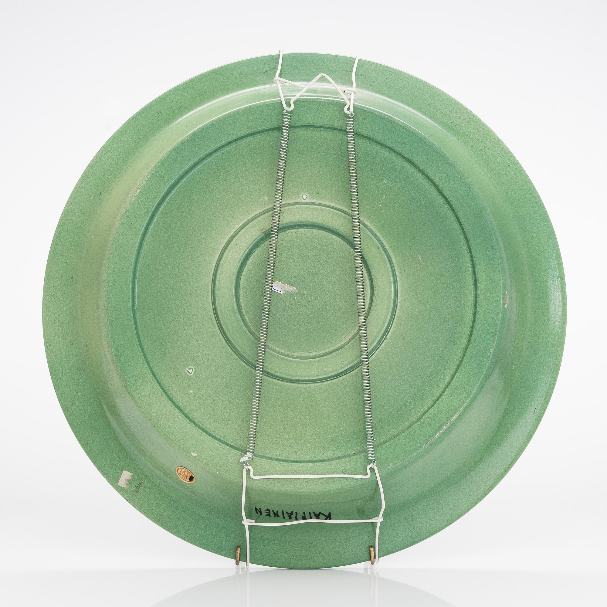 Birger Kaipiainen, a decorative ceramic plate signed Kaipiainen.