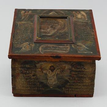 Wooden box, 19th century.