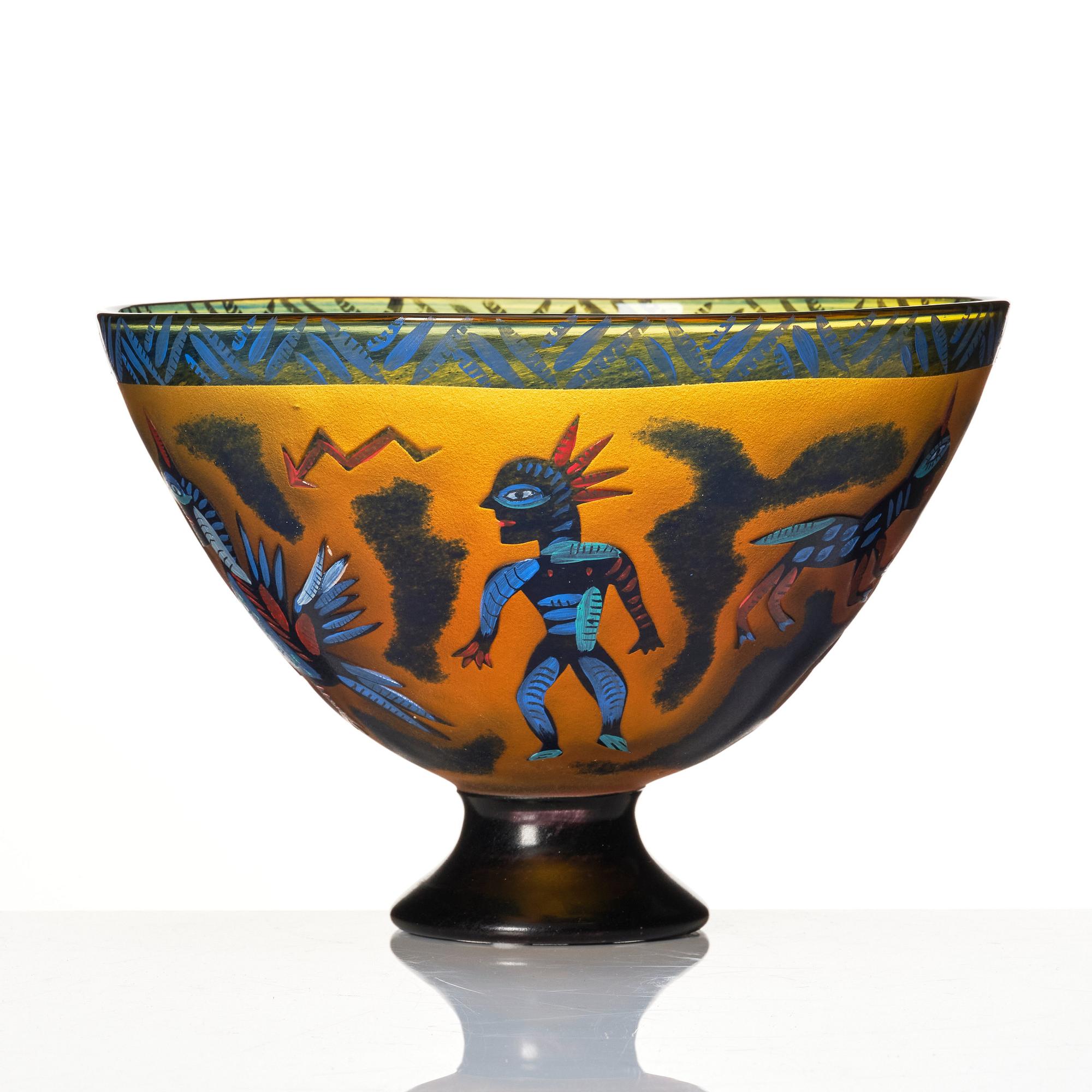 Ulrica Hydman-Vallien, a unique 'jewel glass' vase, Kosta Boda, Sweden.
