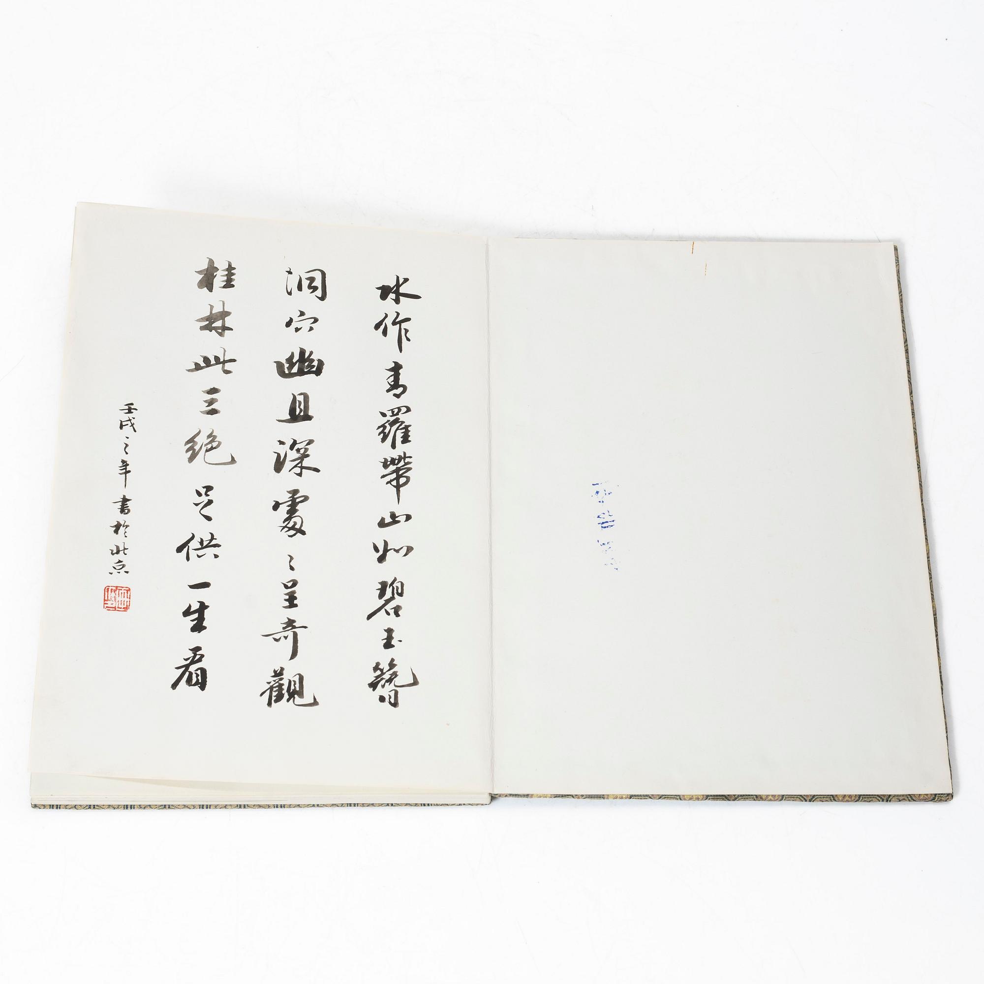 Album, med tuschmålningar, Kina, 1900-tal.