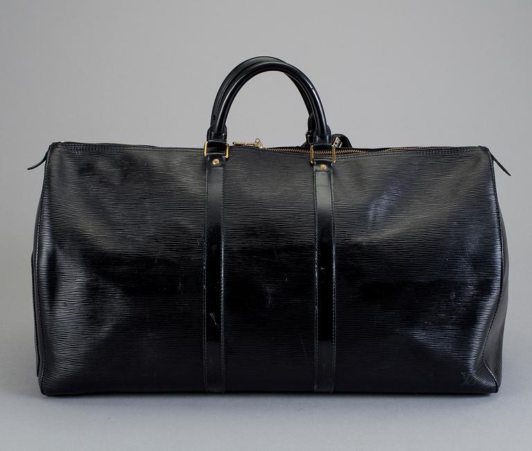 VÄSKA, "Keepall 55 Epi Black", Louis Vuitton.