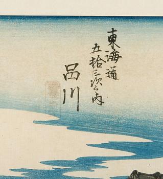 TRÄSNITT, Hiroshige, ur 52 vyer från Tokaido, 1800-tal.