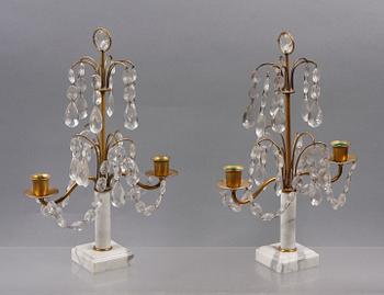 BORDSLYSTAR, ett par, gustaviansk stil, 1900-tal.