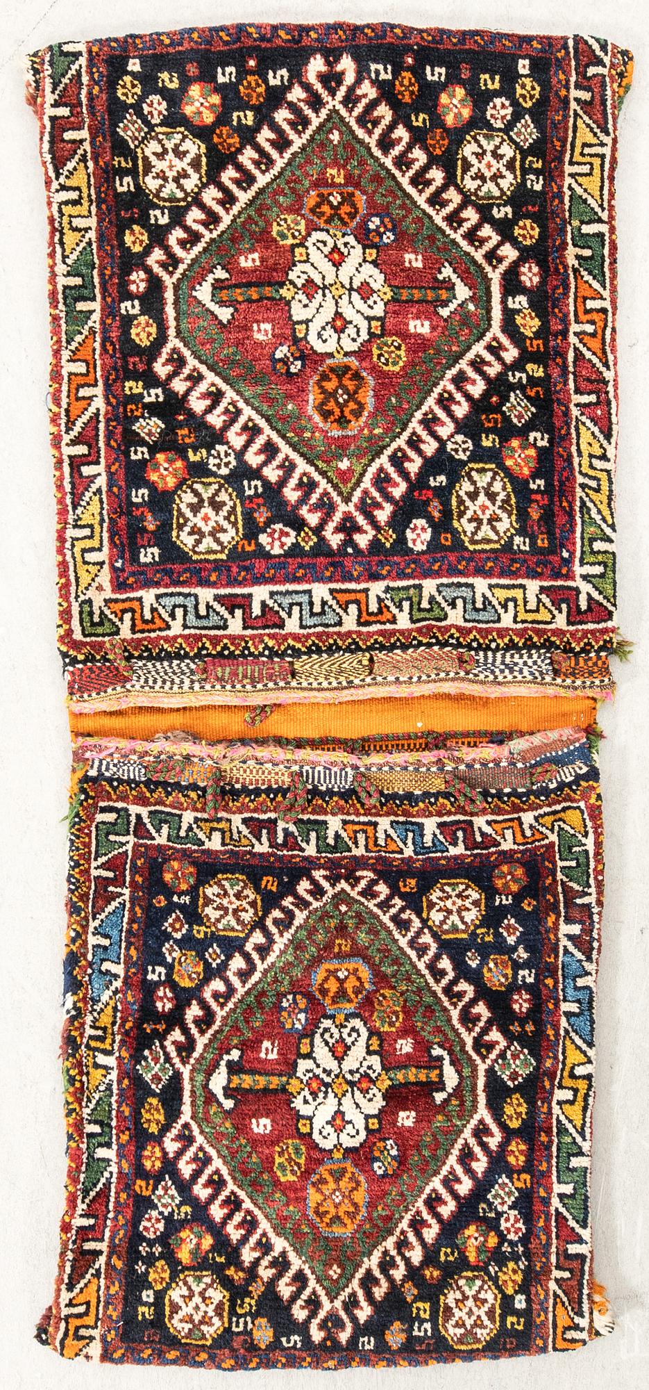 Saddlebag Kashgai Khorjin antique approx. 132x53 cm.