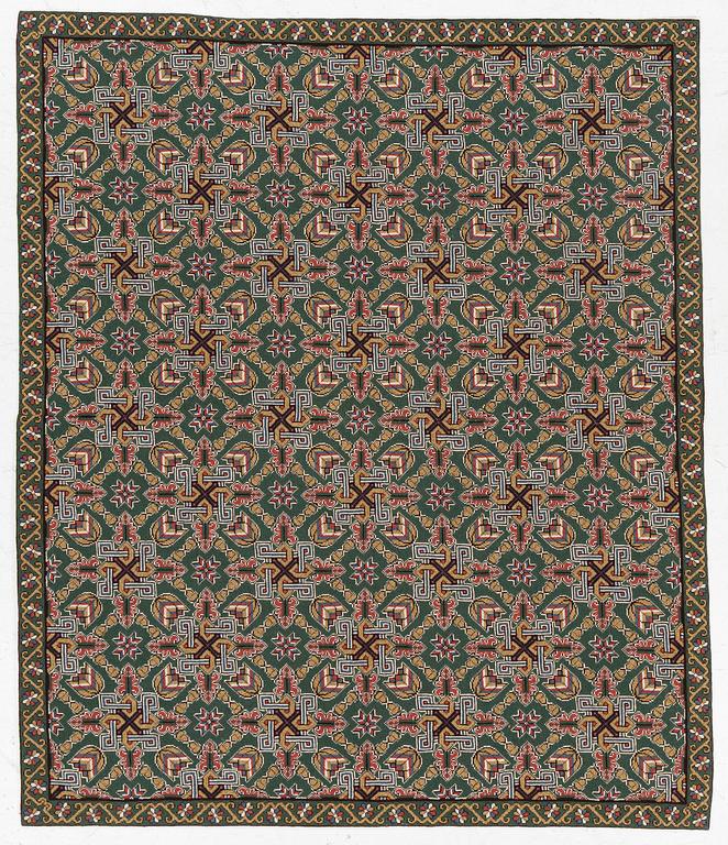 A cross-stitch embroidery bed cover, Scania c.. 188 x 160 cm, Scania, around 1900.