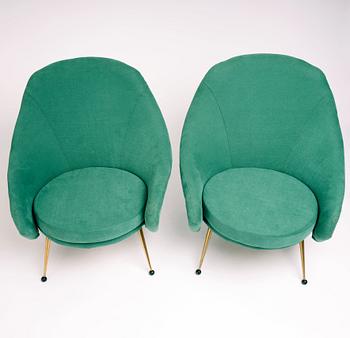 Marco Zanuso, a pair of easy chairs, "Martingala", Arflex, Italy 1950-60s.